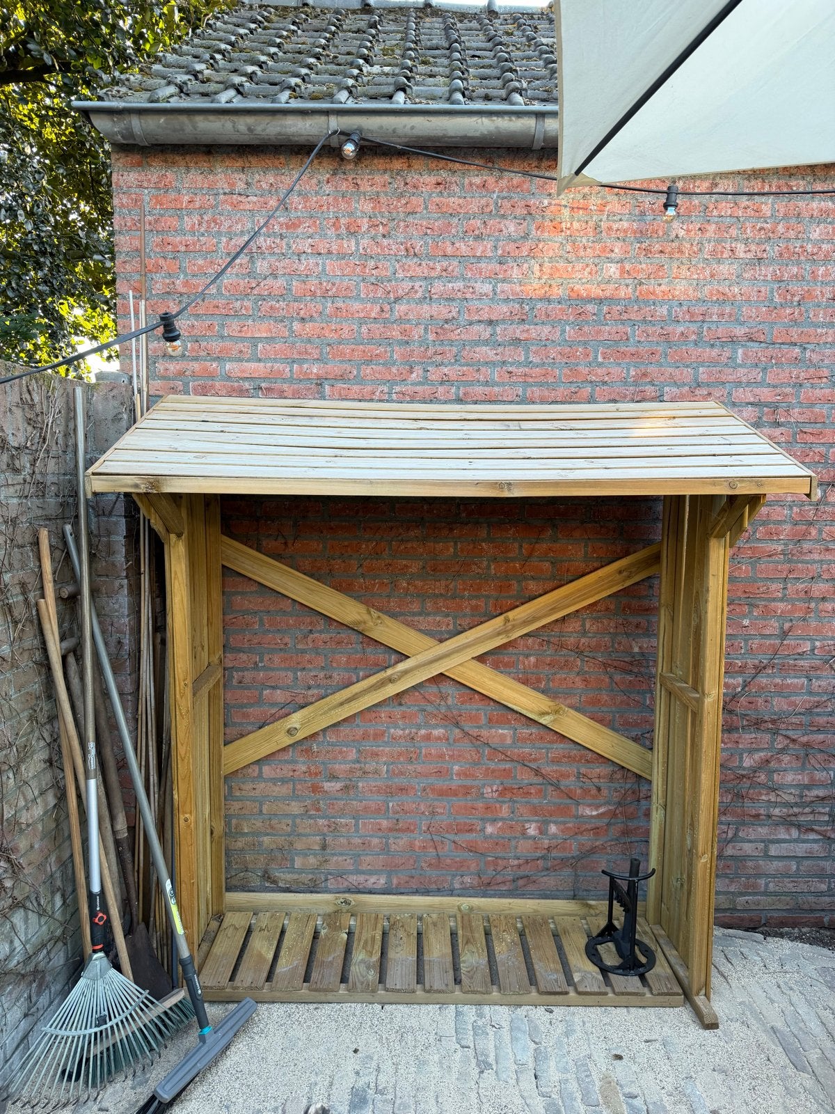 Houtopslag Wenen geïmpregneerd grenenhout 180x72x180 cm, Ophalen, Nieuw, Hout, Overige typen