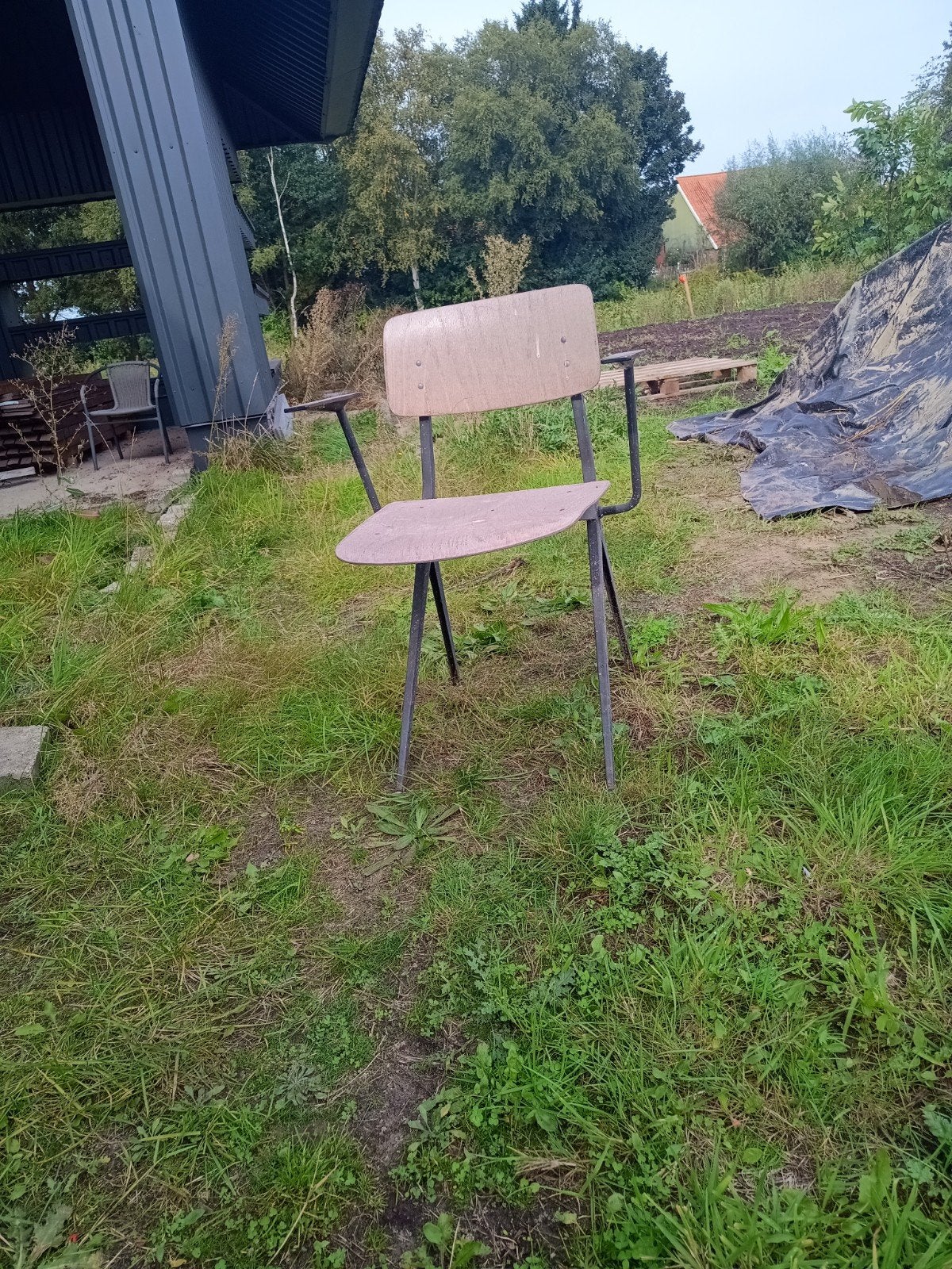 friso Kramer stoel met armleuningen, Ophalen, Gebruikt, Overige kleuren, Vintage, Industrieel