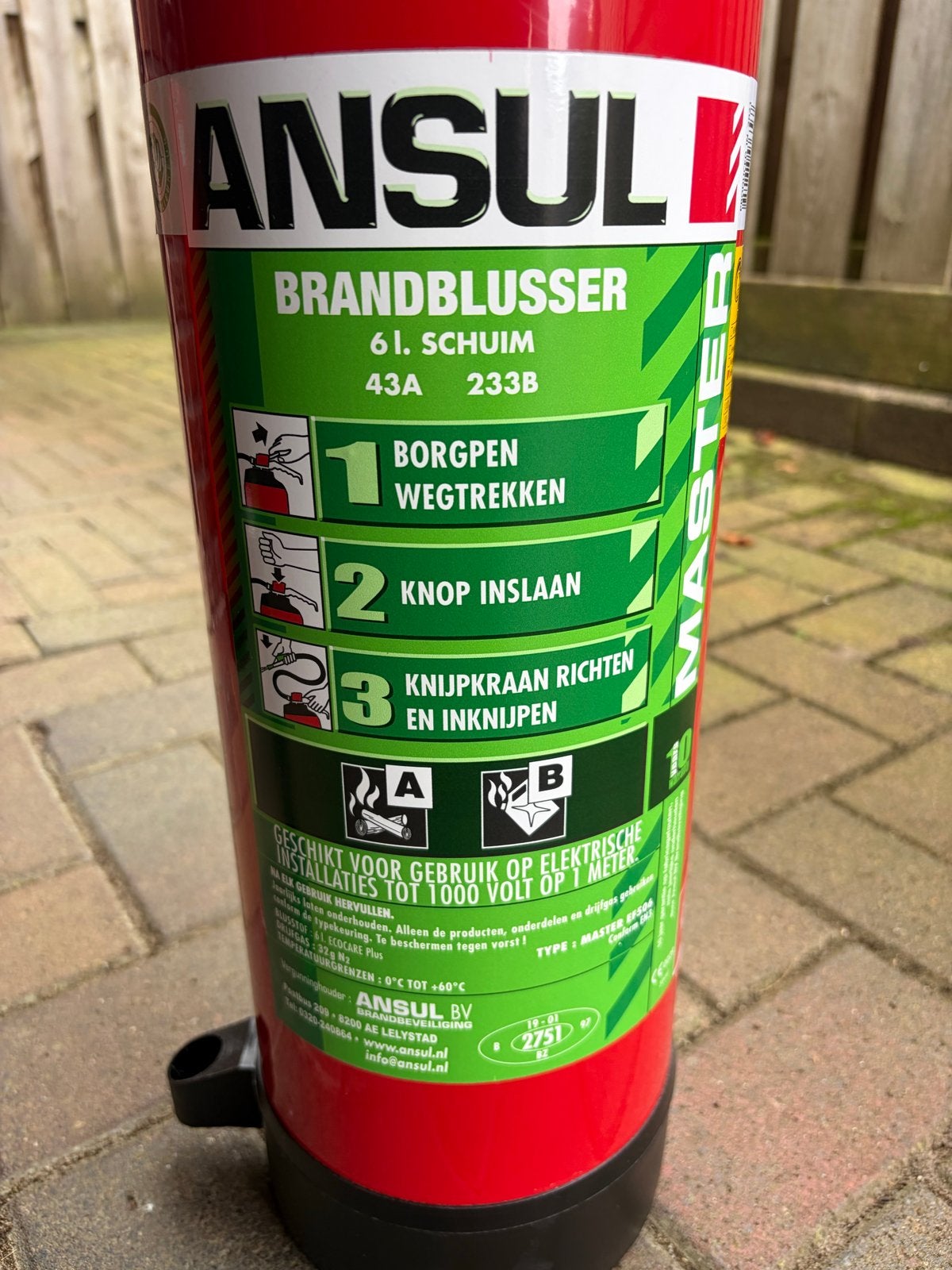 5 stuls Ansul Master FF506 schuimblussers, 5 jaar oud!!, Huis en Inrichting, Ophalen, Zo goed als nieuw, Brandblusser