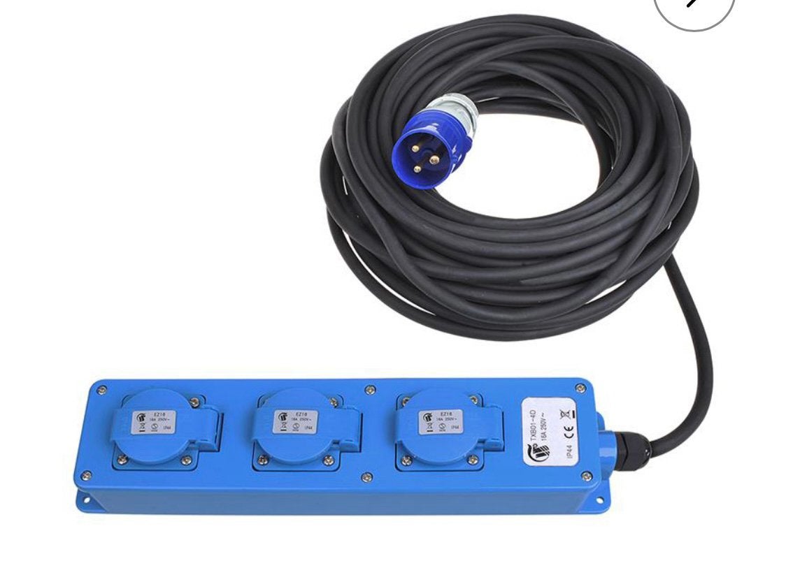 3-voudige CEE stekkerdoos - 20 meter, Ophalen of Verzenden, Zo goed als nieuw