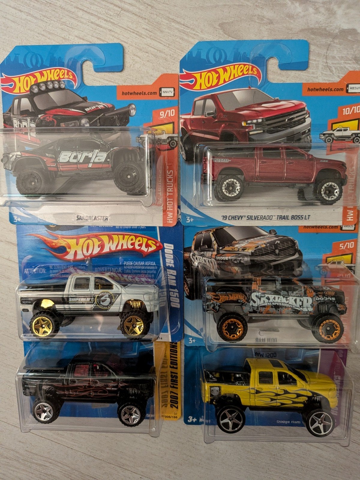 Hotwheels 6 pickups, Ophalen of Verzenden, Auto