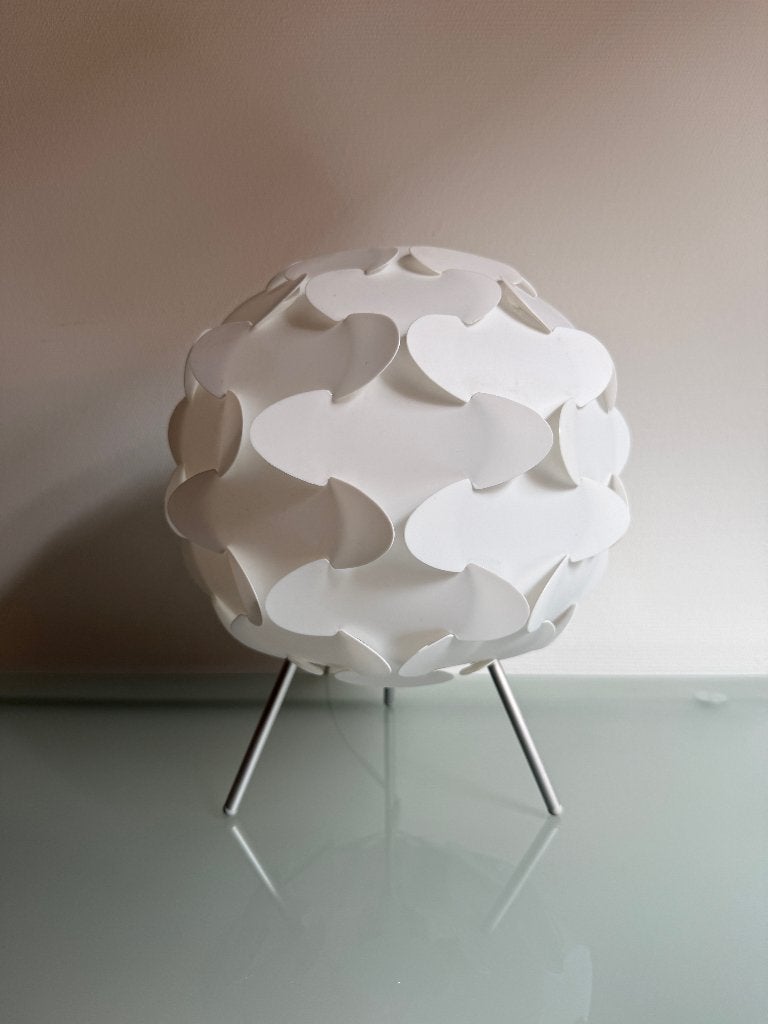 Vintage IKEA Fillsta tafellamp Gunner Jensen op pootjes, Huis en Inrichting, Vintage, 32 cm, Wit, IKEA