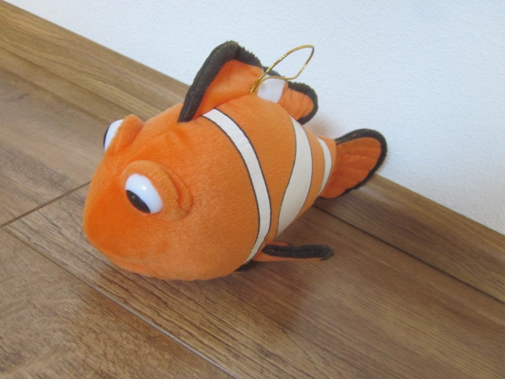 K & C Holland 2x oranje zacht pluche witte strepen vis knuff, Oranje, Overige merken, Disney, Overige typen