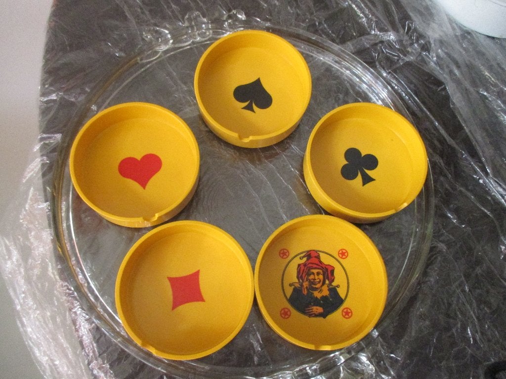 Crippa Milano jaren 70 design asbak set geel retro vintage, Crippa, ?, Zo goed als nieuw, Asbak
