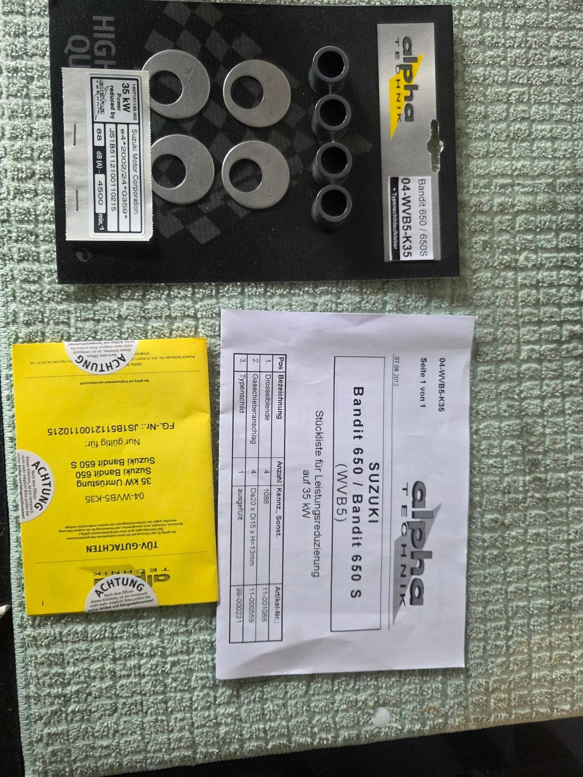 Suzuki Bandit 650 35kW Begrenzers Kit - Alpha Technik, Motoren, Onderdelen | Suzuki, Ophalen of Verzenden