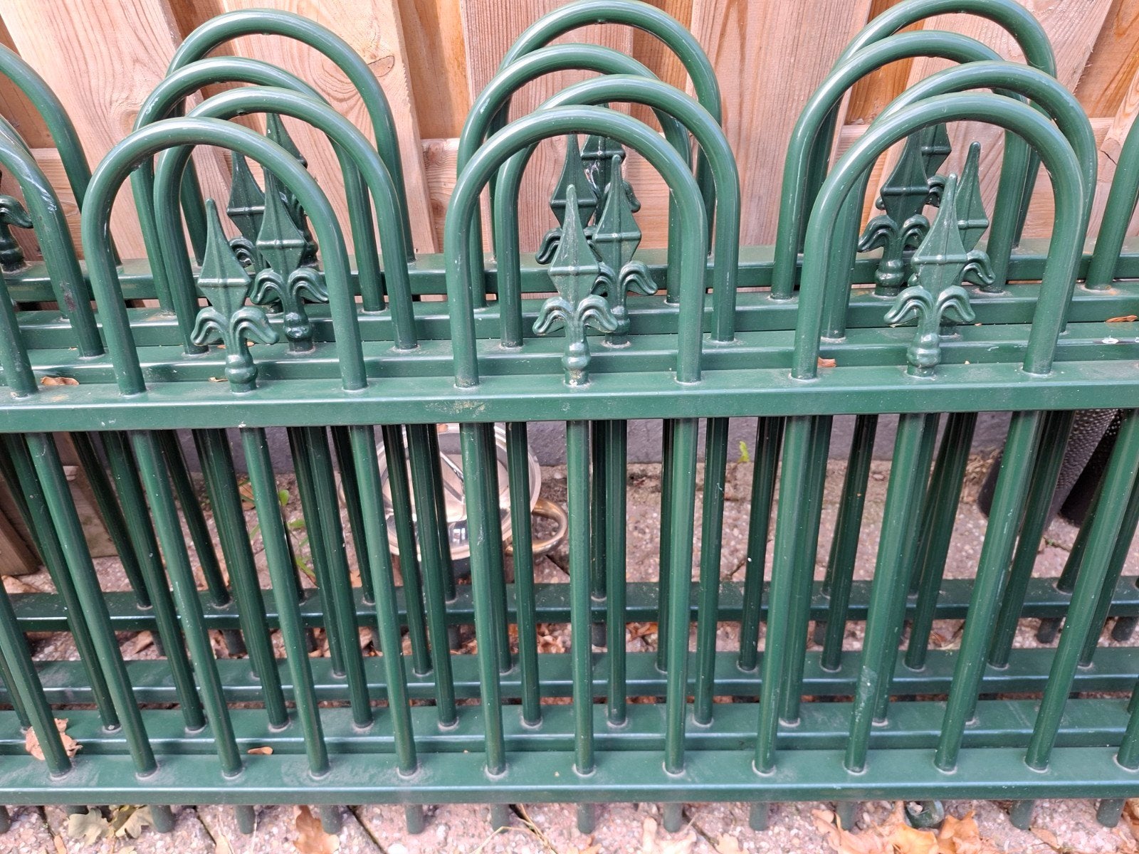 te koop 4 sierhekwerk 145 lang 60 hoog, Ophalen, Gebruikt, IJzer, Sierhekwerk