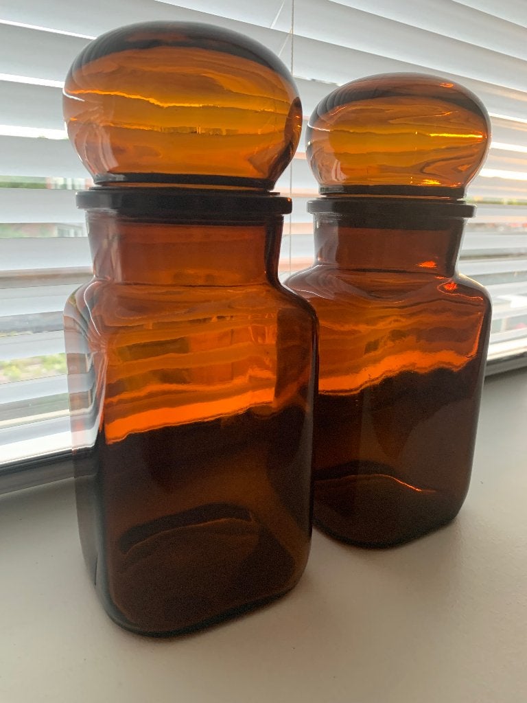 Vintage voorraadpotten, Ophalen, Gebruikt, Overige typen, Glas