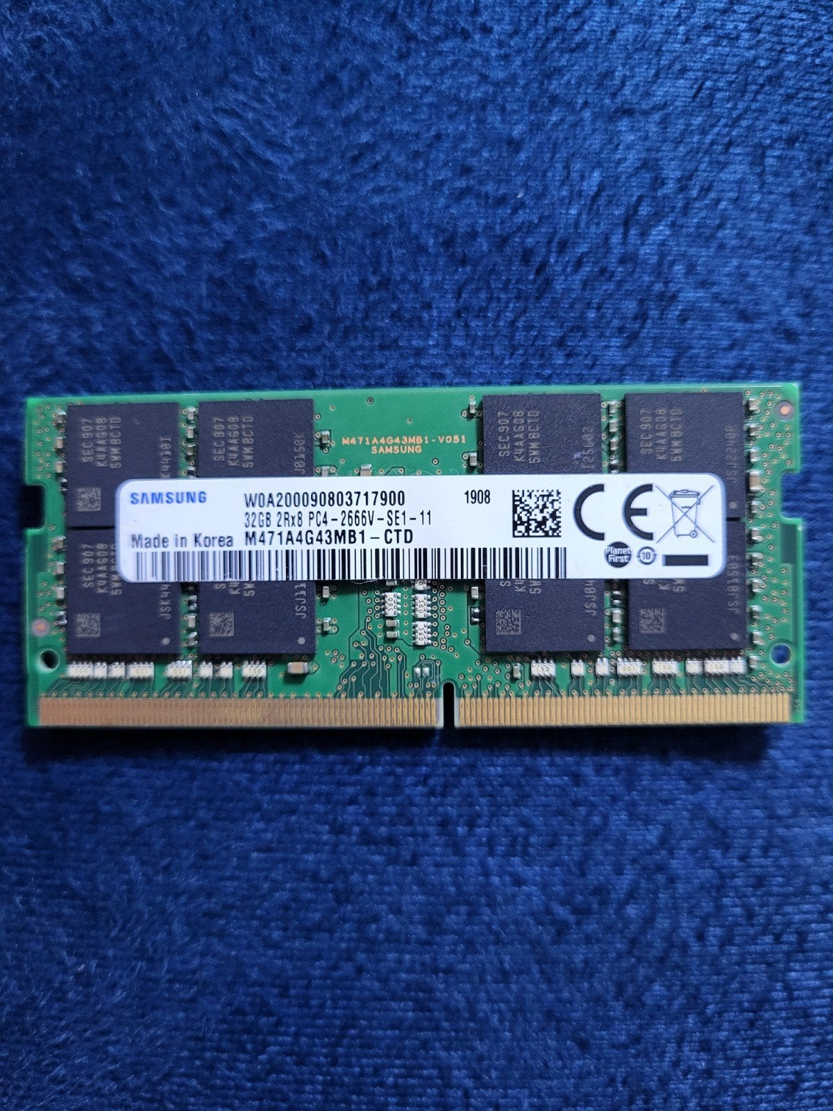 Samsung 32GB DDR4 RAM 2666V voor Laptop, Ophalen, 32 GB, DDR4, Zo goed als nieuw