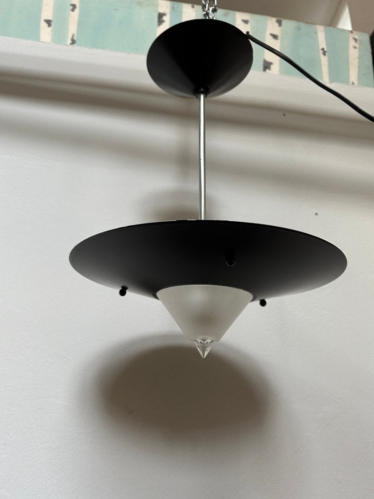 Vintage Dijkstra hanglamp, ufo Dutch design lamp, Ophalen, Gebruikt, -, E27 (groot)
