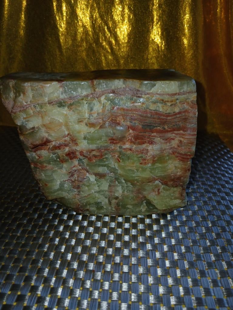 Prachtige ruwe steen  calciet of onyx, Ophalen of Verzenden, Mineraal