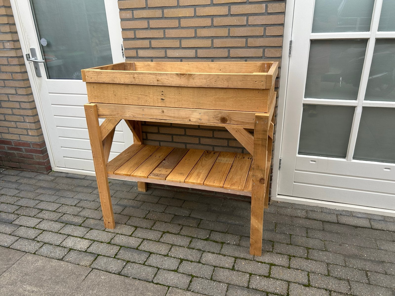 Houten kweekbak op Poten - Verhoogde Plantenbak, Tuin en Terras, Bloembakken en Plantenbakken, Ophalen, Gebruikt, Binnen, 60 tot 100 cm
