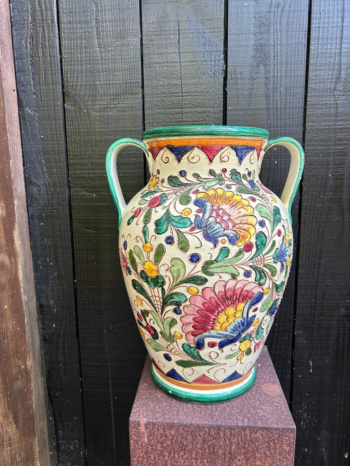 Vaas 45 cm hoog vintage Majolica, Antiek en Kunst, Ophalen