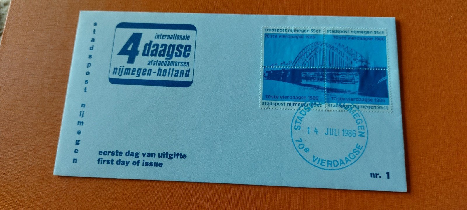 Stadspost Nijmegen 4daagse, Postzegels en Munten, Brieven en Enveloppen | Nederland, Ophalen of Verzenden, Envelop