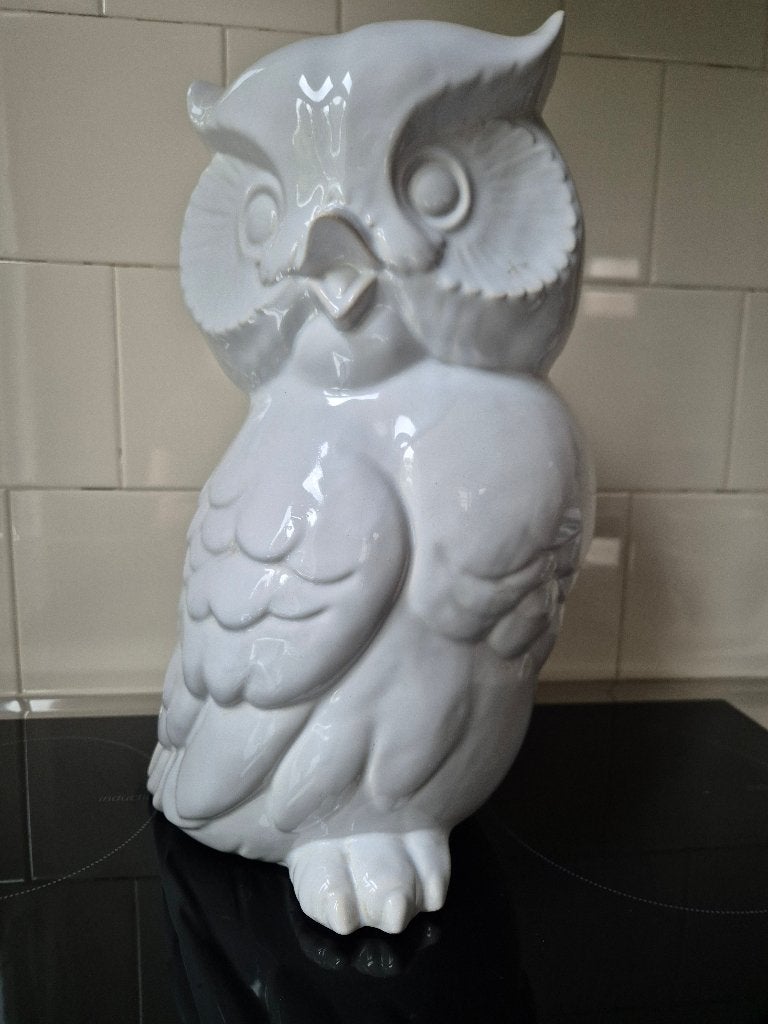 Grote vintage UIL 38,5 cm hoog, wit keramiek, Verzamelen, Ophalen of Verzenden, Zo goed als nieuw, Dier