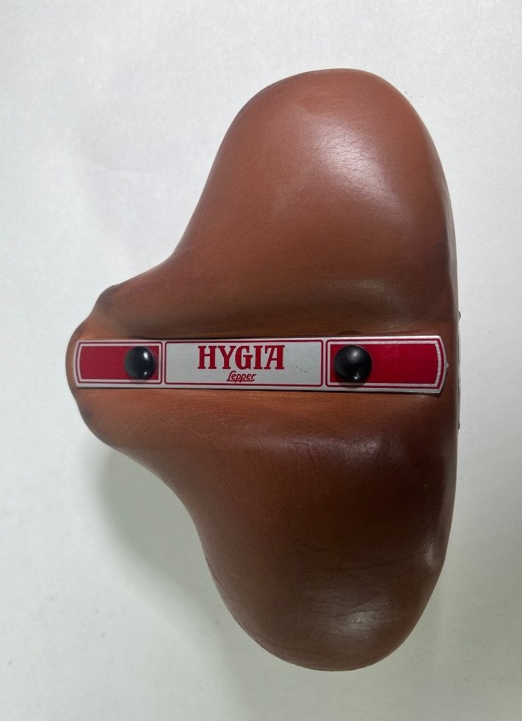 Vintage Lepper Hygia fietszadel, Leer, Stadsfiets, Lepper, Ophalen of Verzenden