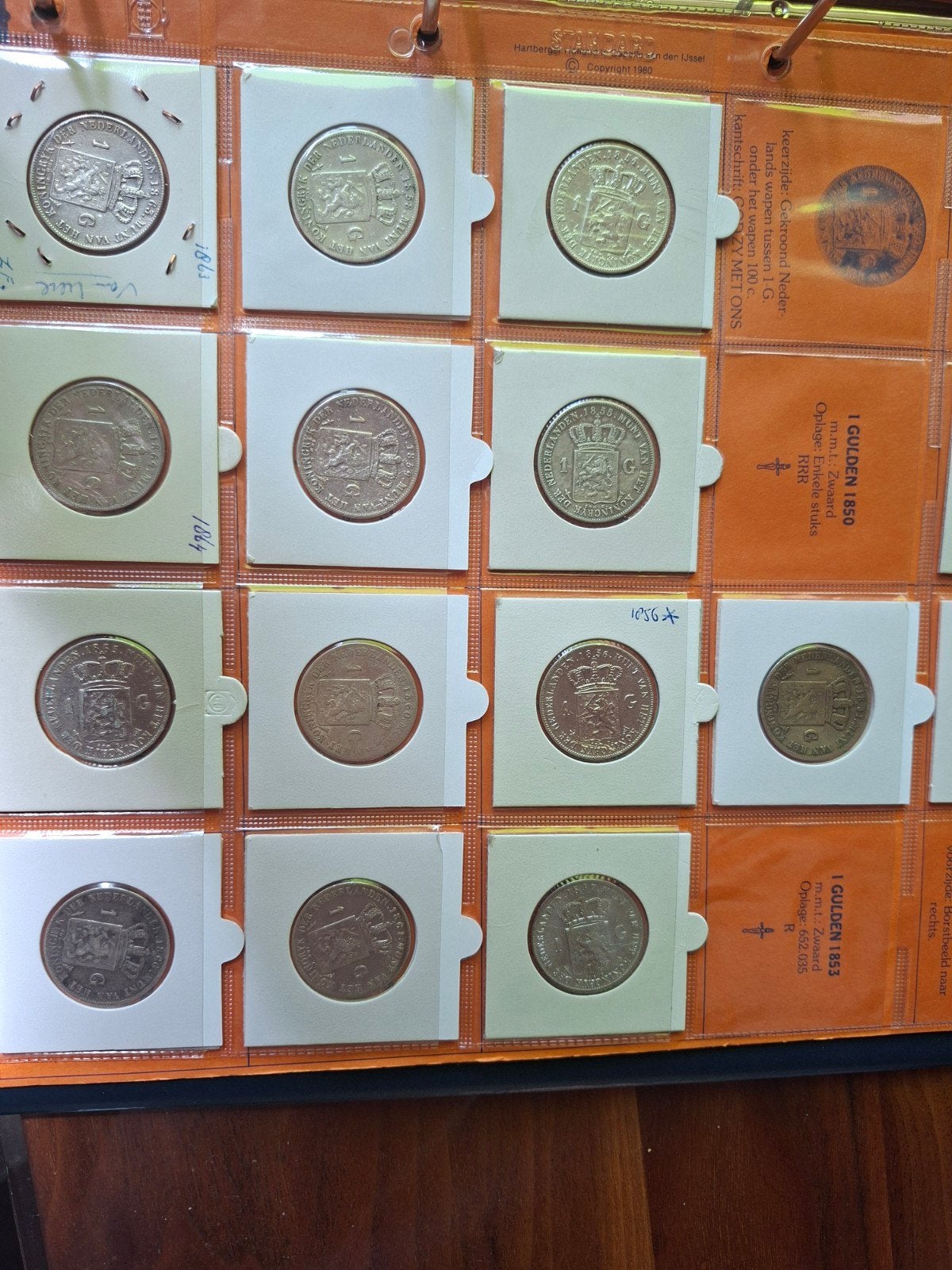 complete serie 1 gulden willem 3 compleet, 1 gulden, Koning Willem III, Setje, Zilver