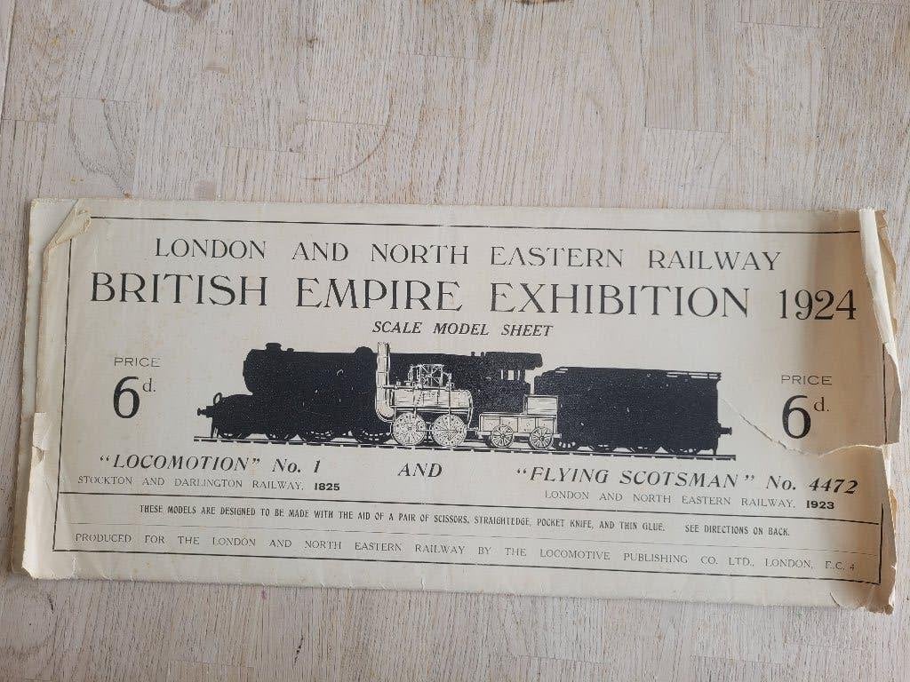 Antiek Zeldzaam LNER Schaalmodelblad 1924 - Flying Scotsman, Ophalen of Verzenden, Zo goed als nieuw, Trein, Overige typen
