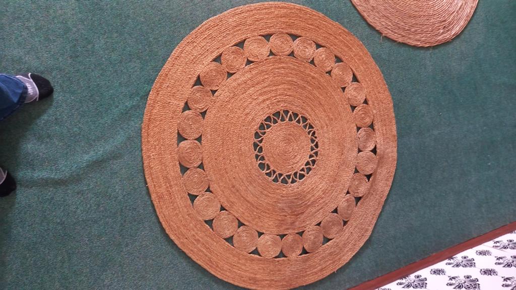 5 Ronde vloerkleden jute riet, Huis en Inrichting, Stoffering | Tapijten en Kleden, Rond, Ophalen