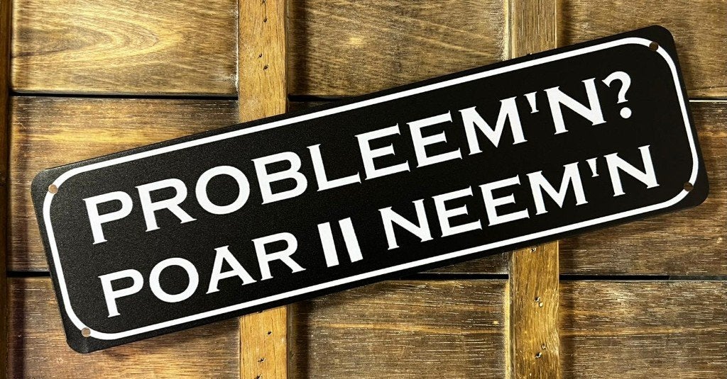 Probleemn poar neemn reclamebord van metaal wandbord, Info@deconoord.nl, Deco Noord, Nieuw, Ophalen of Verzenden