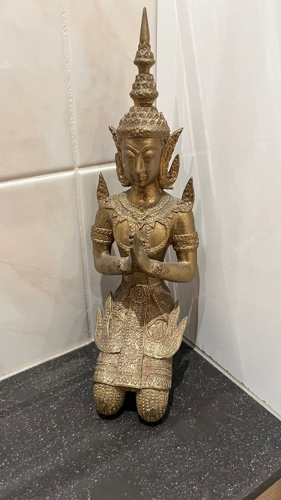 Thaise bronzen Thepphanom tempelwachter, Ophalen of Verzenden, 30 cm, Overige kleuren, Metaal