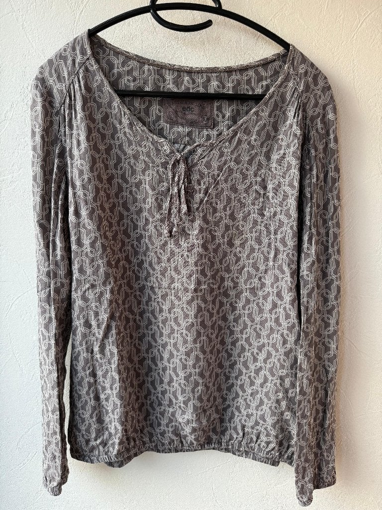 Bruin grijze EDC Esprit blouse dames maat M, Kleding | Dames, Blouses en Tunieken, Maat 38/40 (M), Bruin, Ophalen of Verzenden