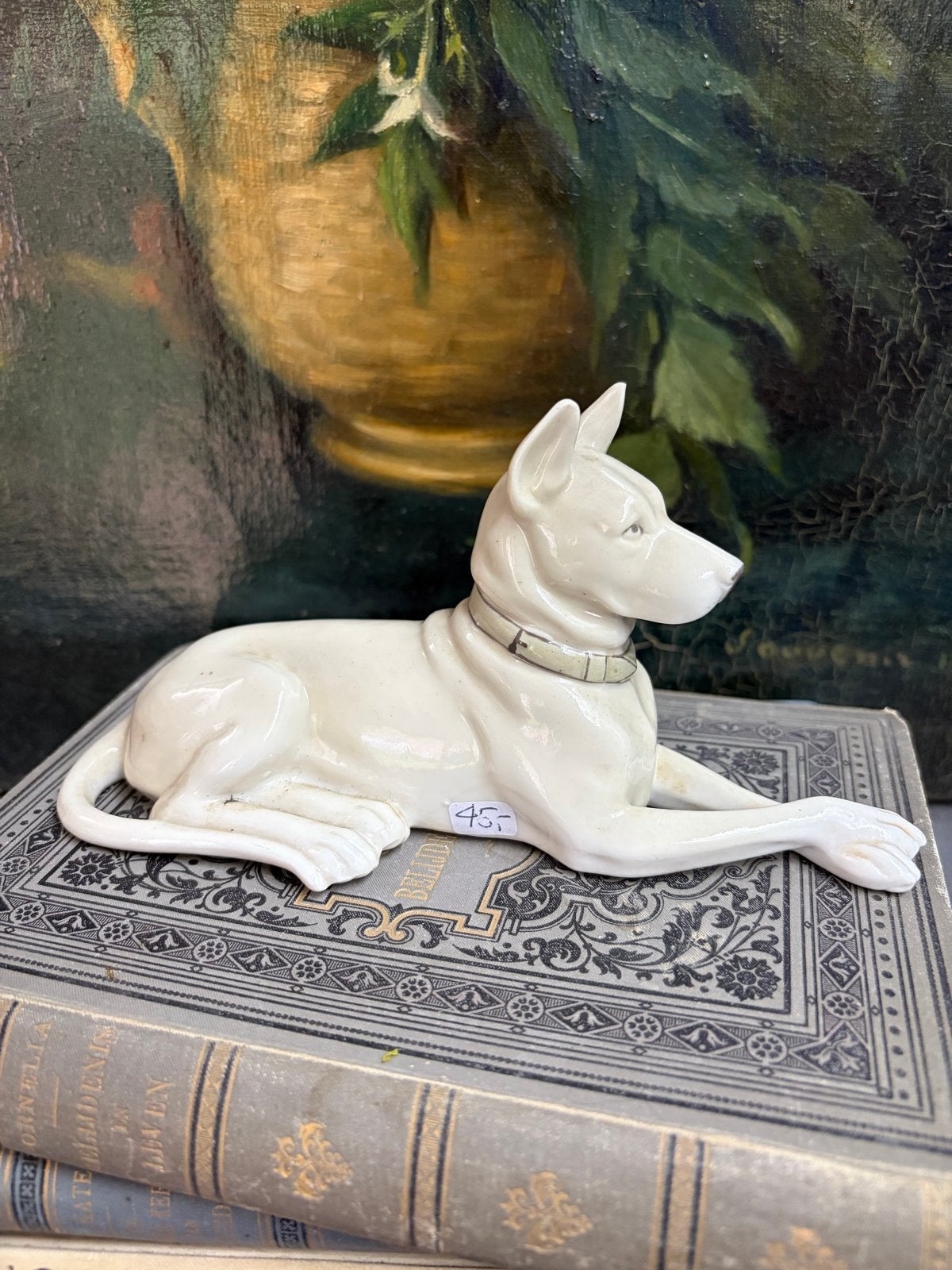 Vintage Keramische Hond Figuur - Liggende Windhond, Ophalen of Verzenden