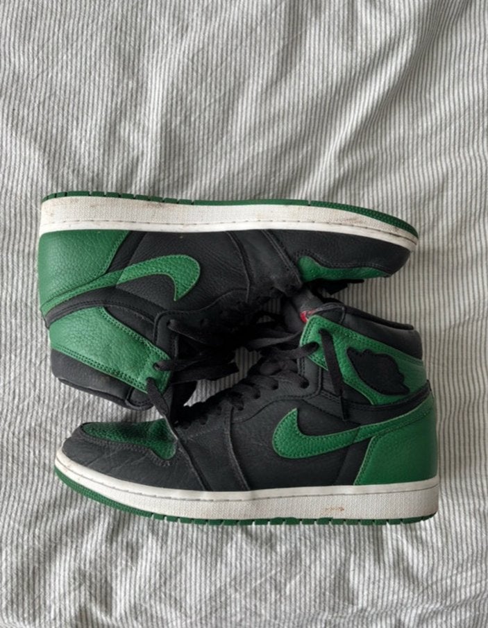 Nike Air Jordan 1 Mid Green Toe sneakers, Zwart, Ophalen of Verzenden, Sneakers of Gympen, Zo goed als nieuw