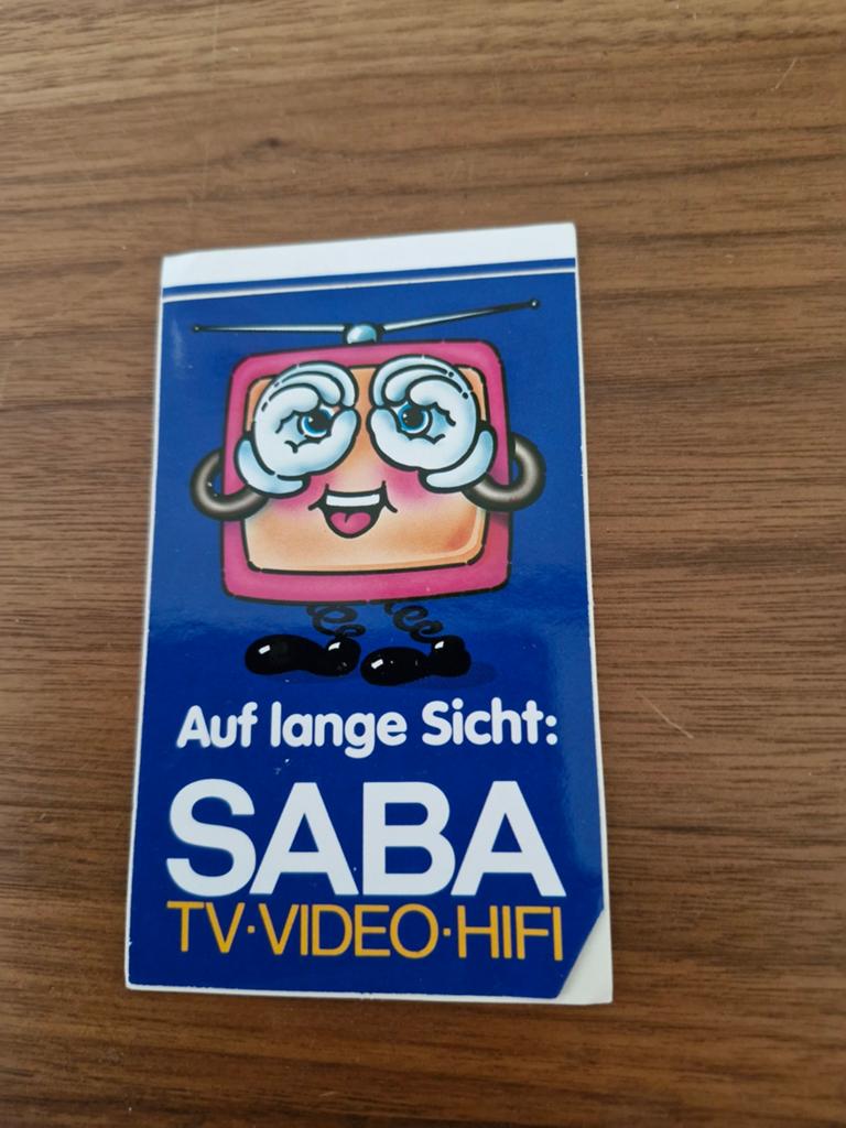 8128 Vintage SABA TV-VIDEO-HIFI Reclame Sticker, Ophalen of Verzenden, Gebruikt