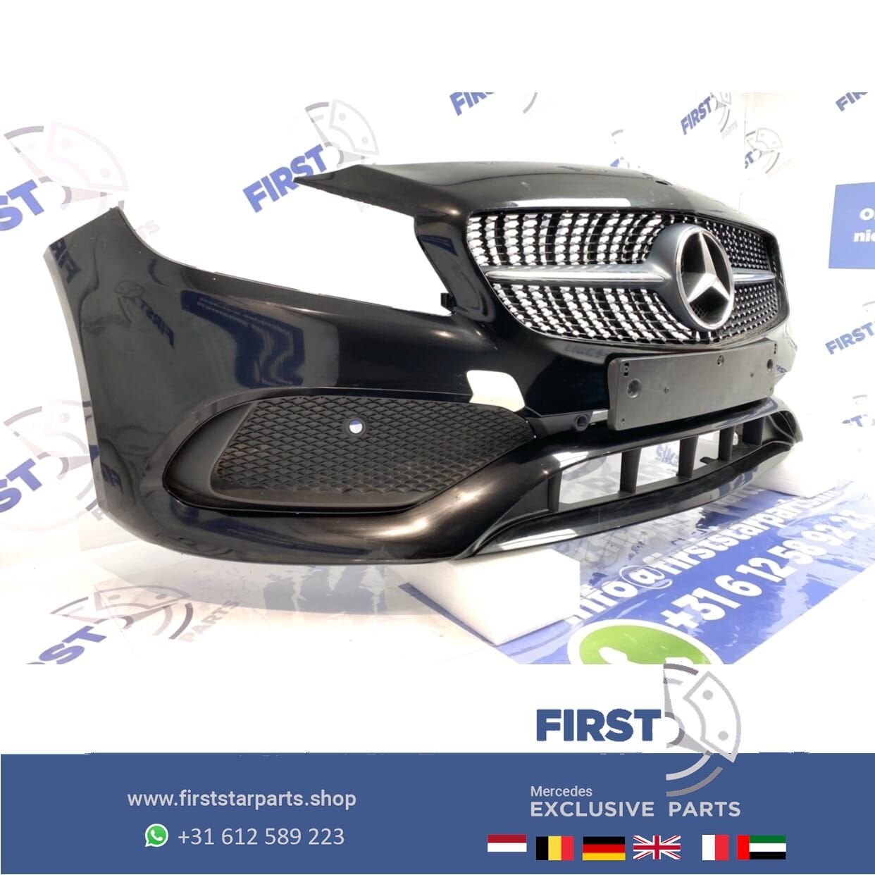 W176 AMG VOORBUMPER ZWART Mercedes A KLASSE FACELIFT 2015-20, Auto-onderdelen, Gebruikt, -, Voor, Ophalen of Verzenden