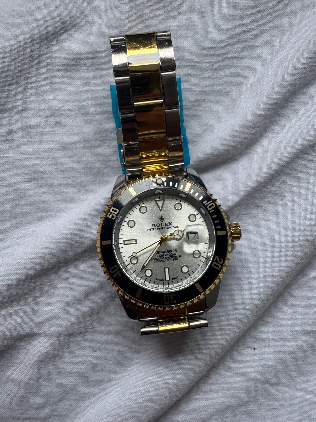 Date Herenhorloge - Zilver/Goud, Sieraden, Tassen en Uiterlijk, Horloges | Heren, Overige merken, Staal, Polshorloge, Nieuw