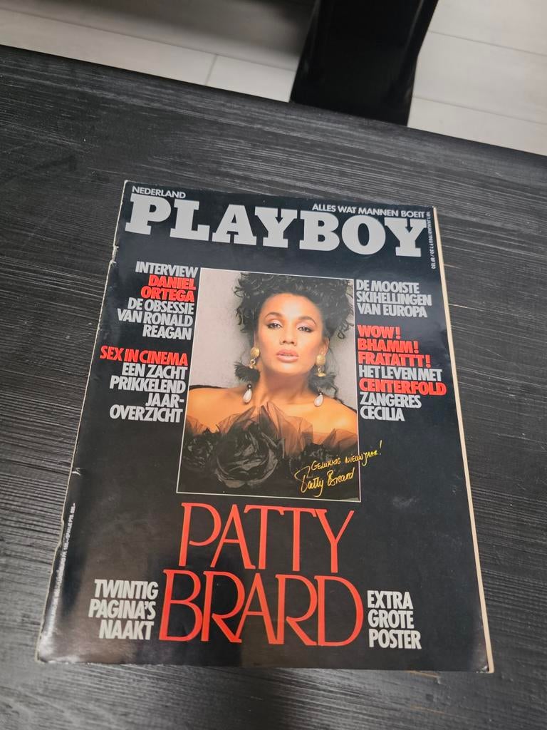 Playboy Januari 1988 - Patty Brard Cover & Poster, Ophalen of Verzenden