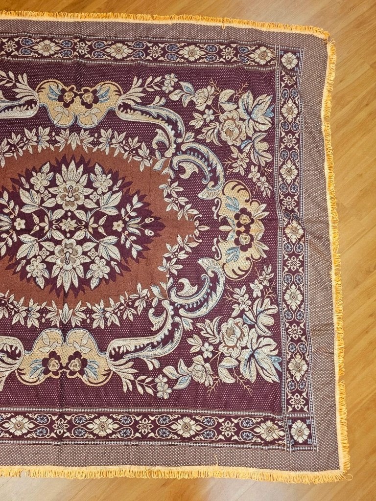 Grandfoulard glanzend bruin bordeauxrood reversibel 205/174, Djt@dejuistetoon.eu, Ophalen of Verzenden, Zo goed als nieuw, Mon Plaisir 19, Etten-Leur, Netherlands