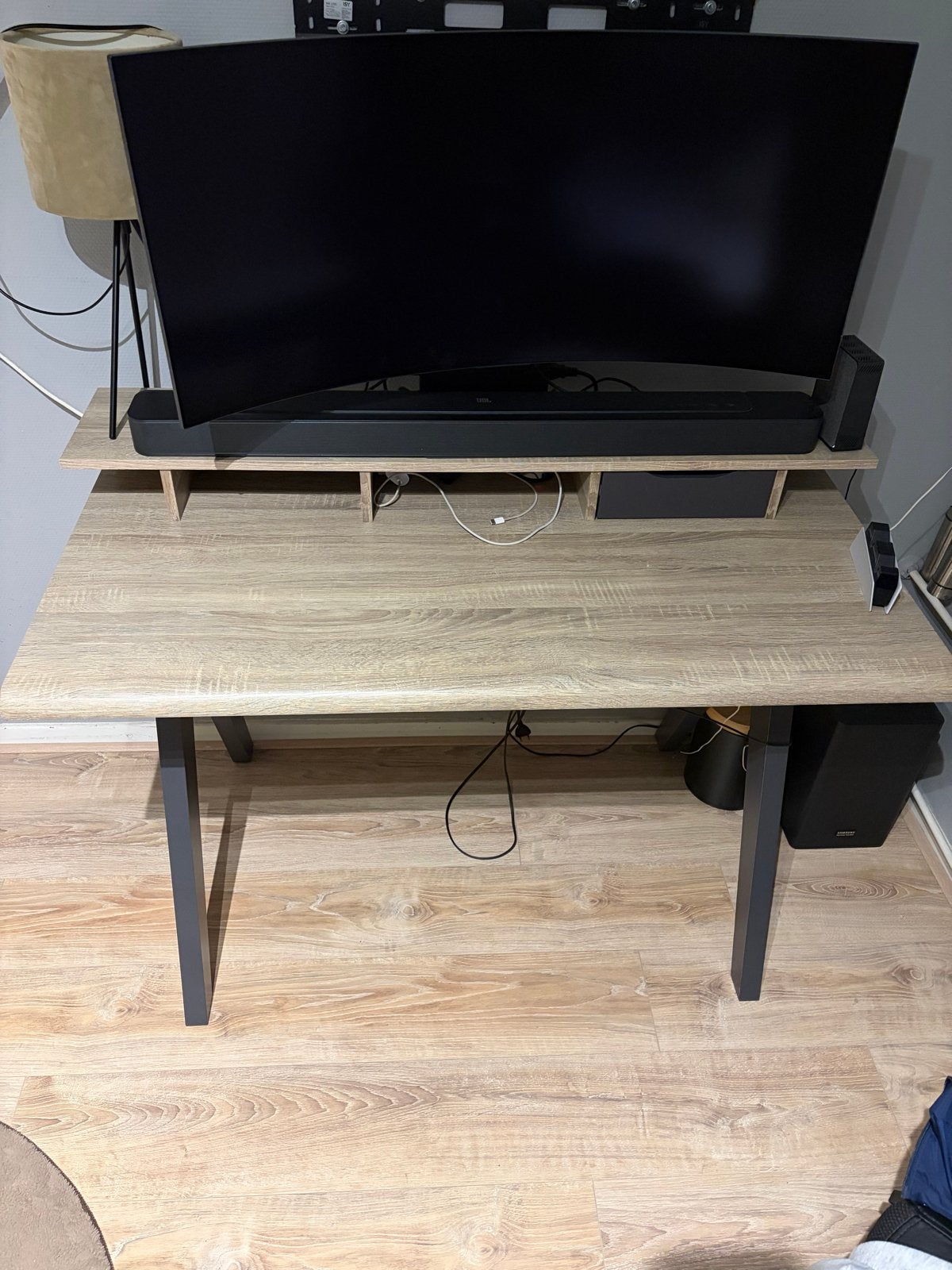 Bureau, Huis en Inrichting, Ophalen, Opzetstuk, Spaanplaat of MDF, Bruin
