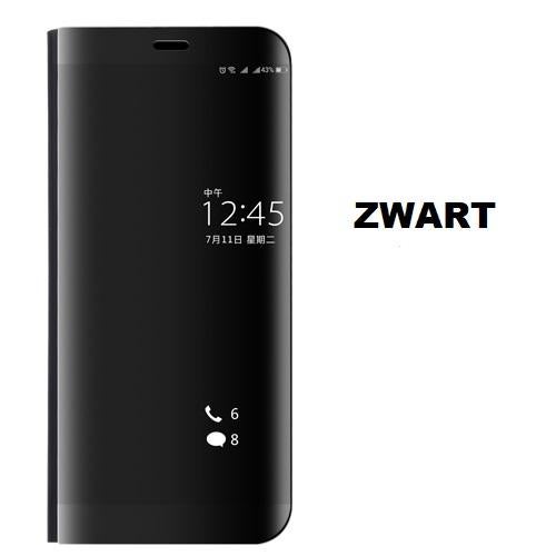 Clear View Stand Cover Set voor Huawei P Smart 2019 _ Zwart, Verzenden, Nieuw, Hoesje of Tasje