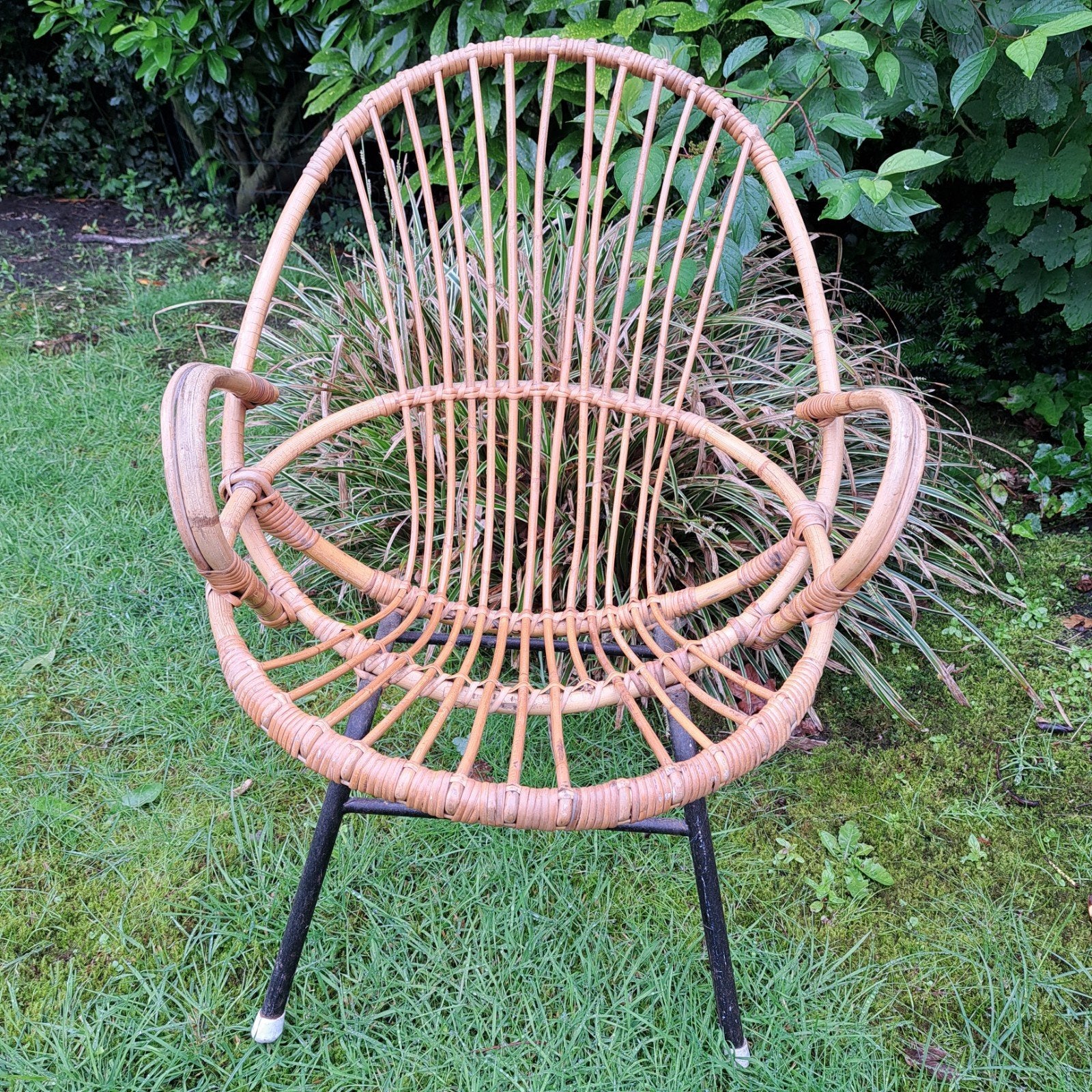Vintage Rohe Noordwolde rotan kinderstoel jaren '60, Ophalen of Verzenden