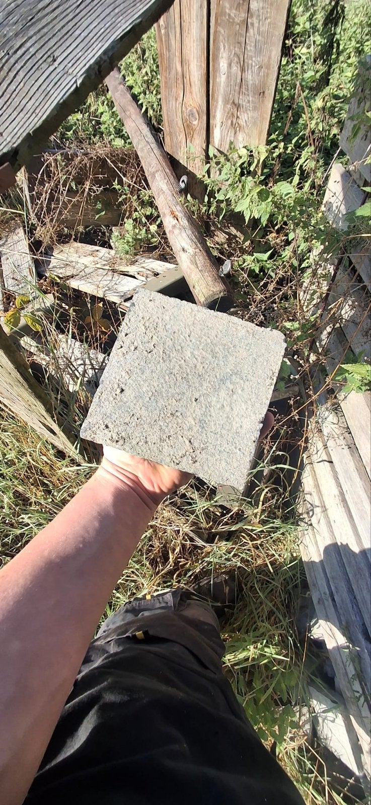 Natuursteen Belgisch hardsteen terrasstenen 15x15 cm, Tuin en Terras, Ophalen, Gebruikt, Terrastegels, Natuursteen
