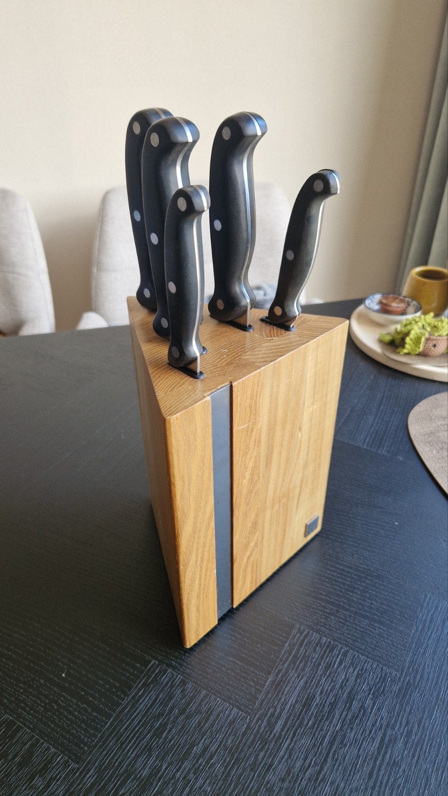 Cookworld messenset met blok + extra messen, Gebruikt, Bestekset, Ophalen of Verzenden, Rvs of Chroom