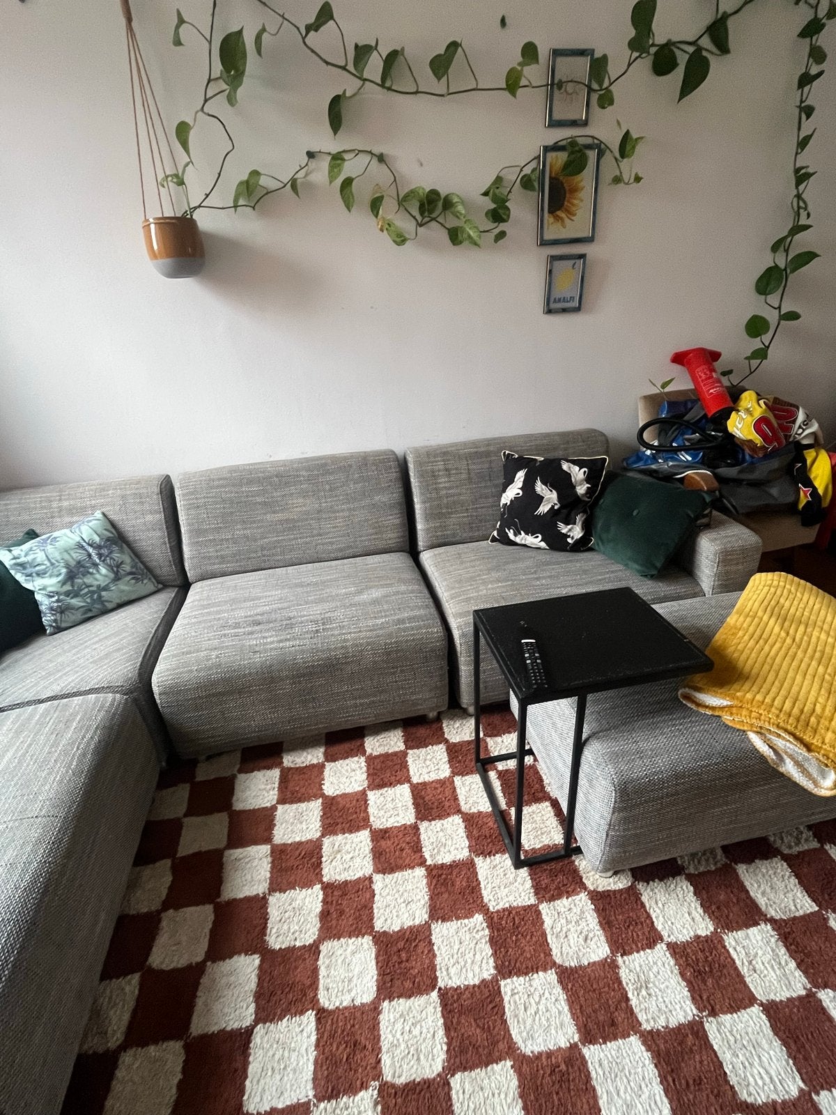 Comfortabele hoekbank met gebruikssporen, Huis en Inrichting, Ophalen, 250 tot 300 cm, Gebruikt, 100 tot 125 cm
