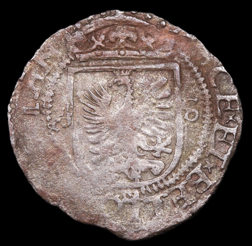 Deventer. Halve stuiver z.j. (1598). Fr/ Zfr., Vóór koninkrijk, Zilver, Losse munt, Overige waardes