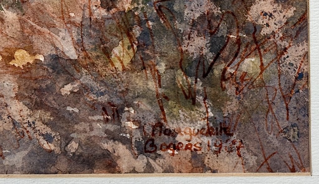 802. Aquarel, Marguérite Bogers – boslandschap, 1987, Ophalen of Verzenden
