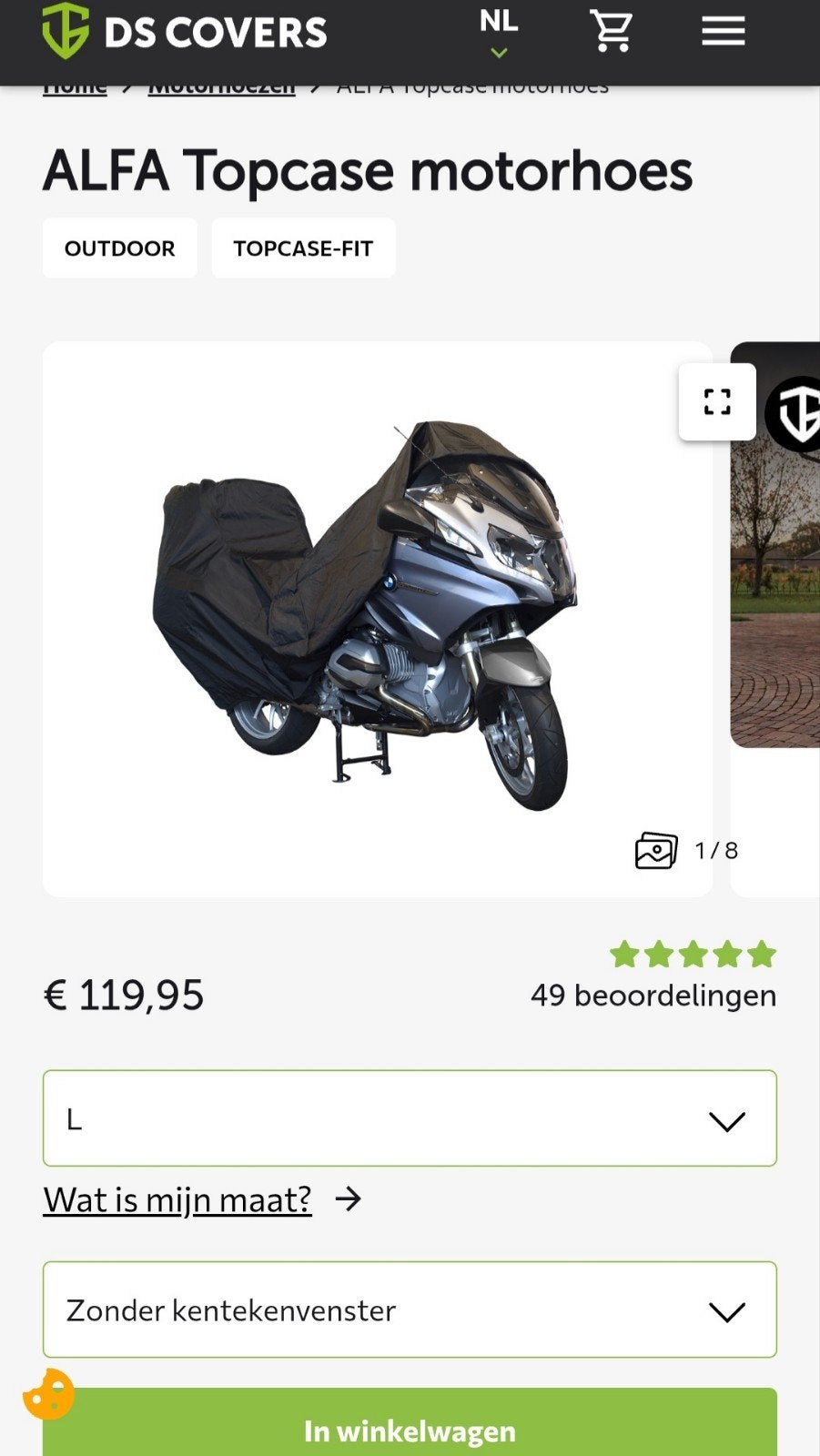 DS Covers Alpha topcase motorhoes voor buiten maat L, Motoren, Ophalen of Verzenden