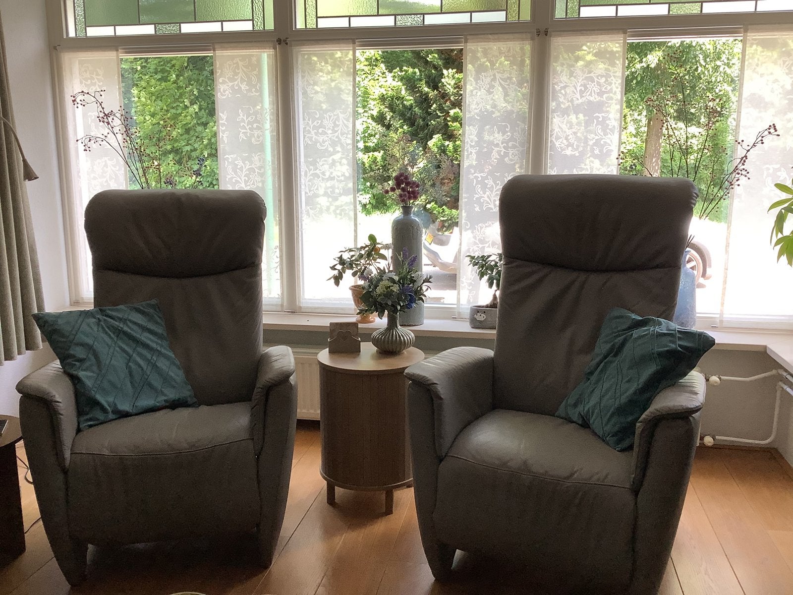 Leren relax fauteuils, Ophalen, Gebruikt, 50 tot 75 cm, Leer