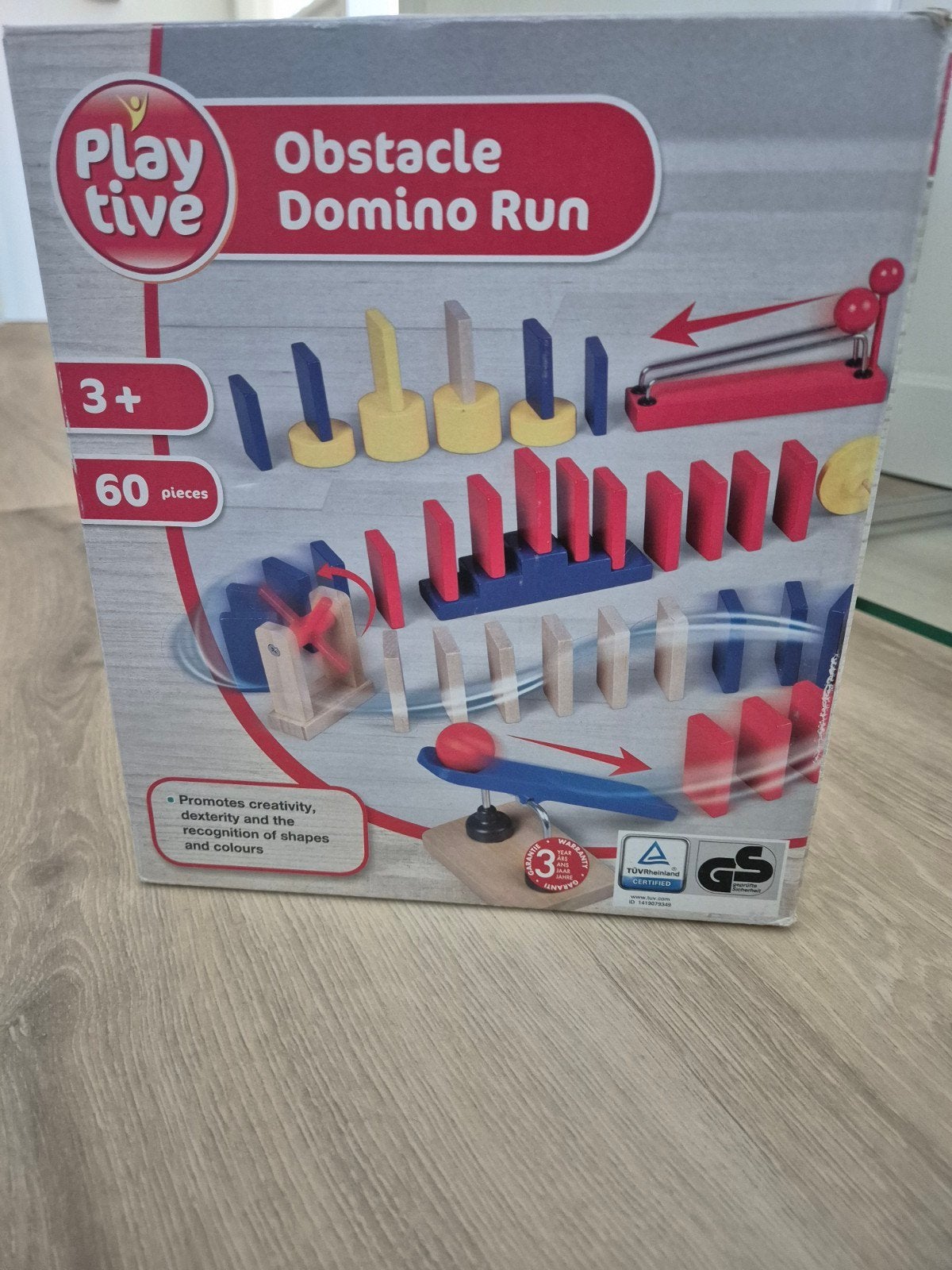 Houten domino spel met obstakels, Ophalen of Verzenden, Zo goed als nieuw
