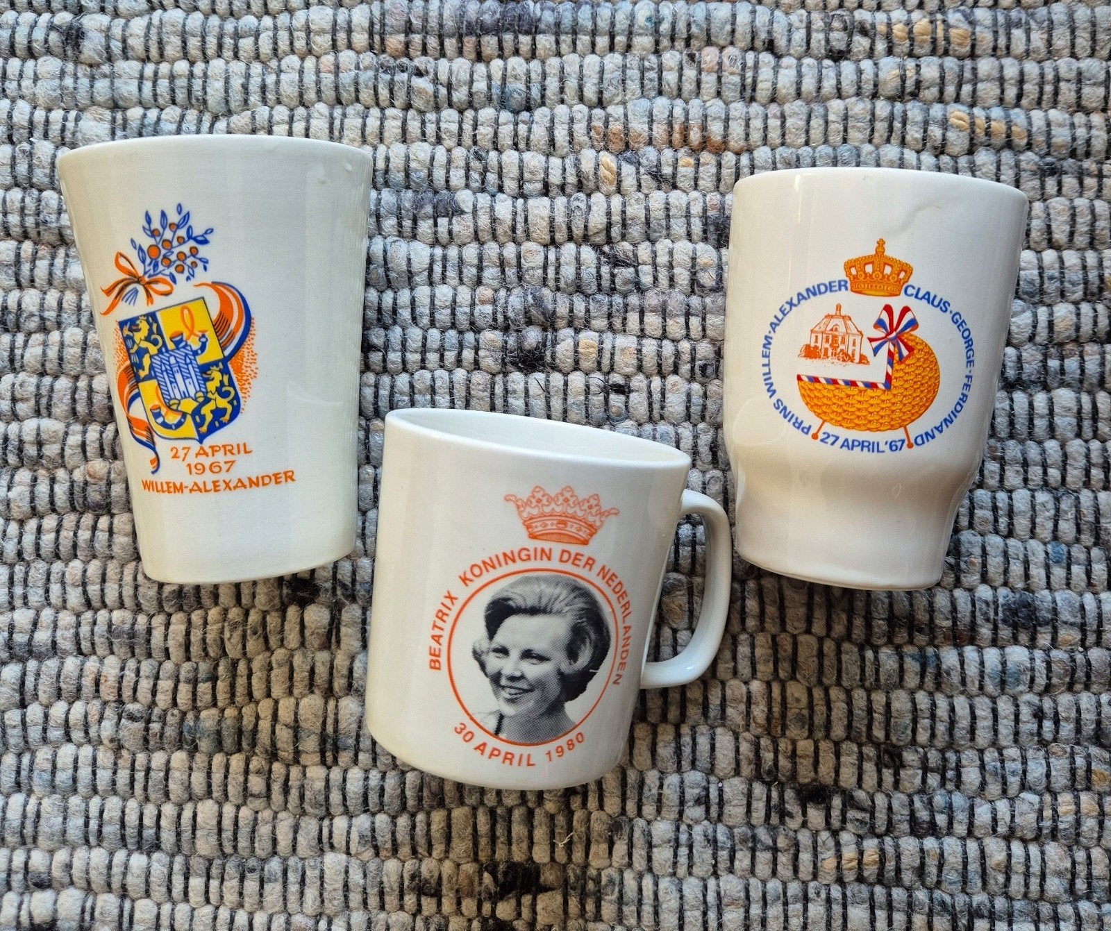 Koninklijk Servies: Kroning Beatrix & Geboorte WA, Verzamelen, Ophalen of Verzenden, Gebruikt, Nederland, Servies