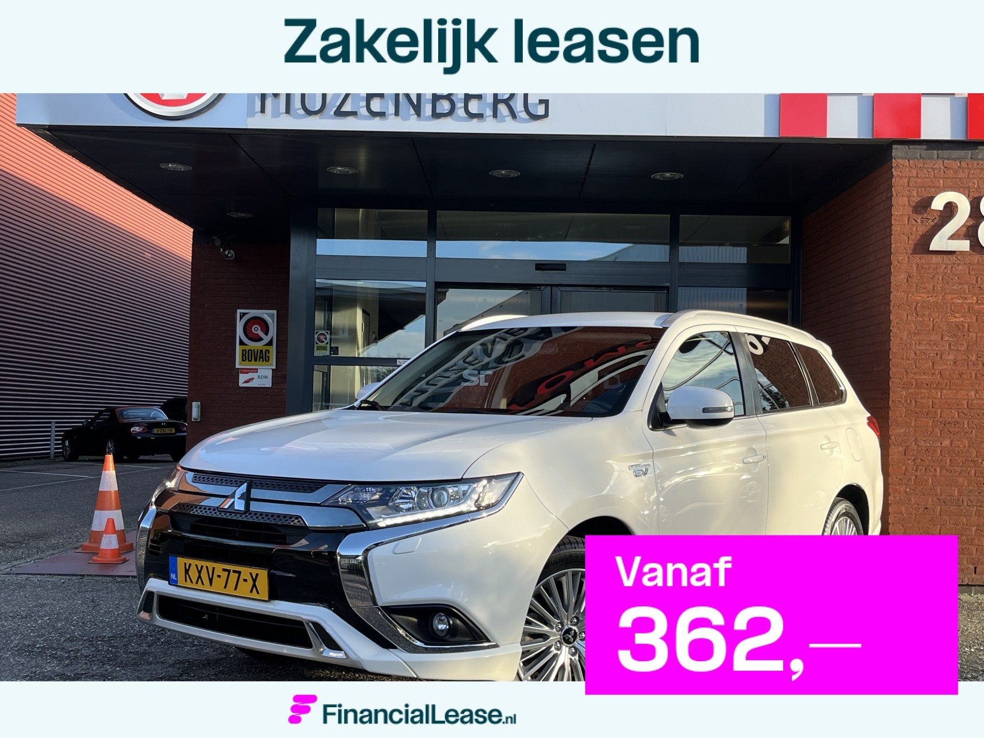 Mitsubishi Outlander 2.4 PHEV Intense+ // HALF-LEDER/ALCANTA, Automaat, Zwart, 1865 kg, Wit