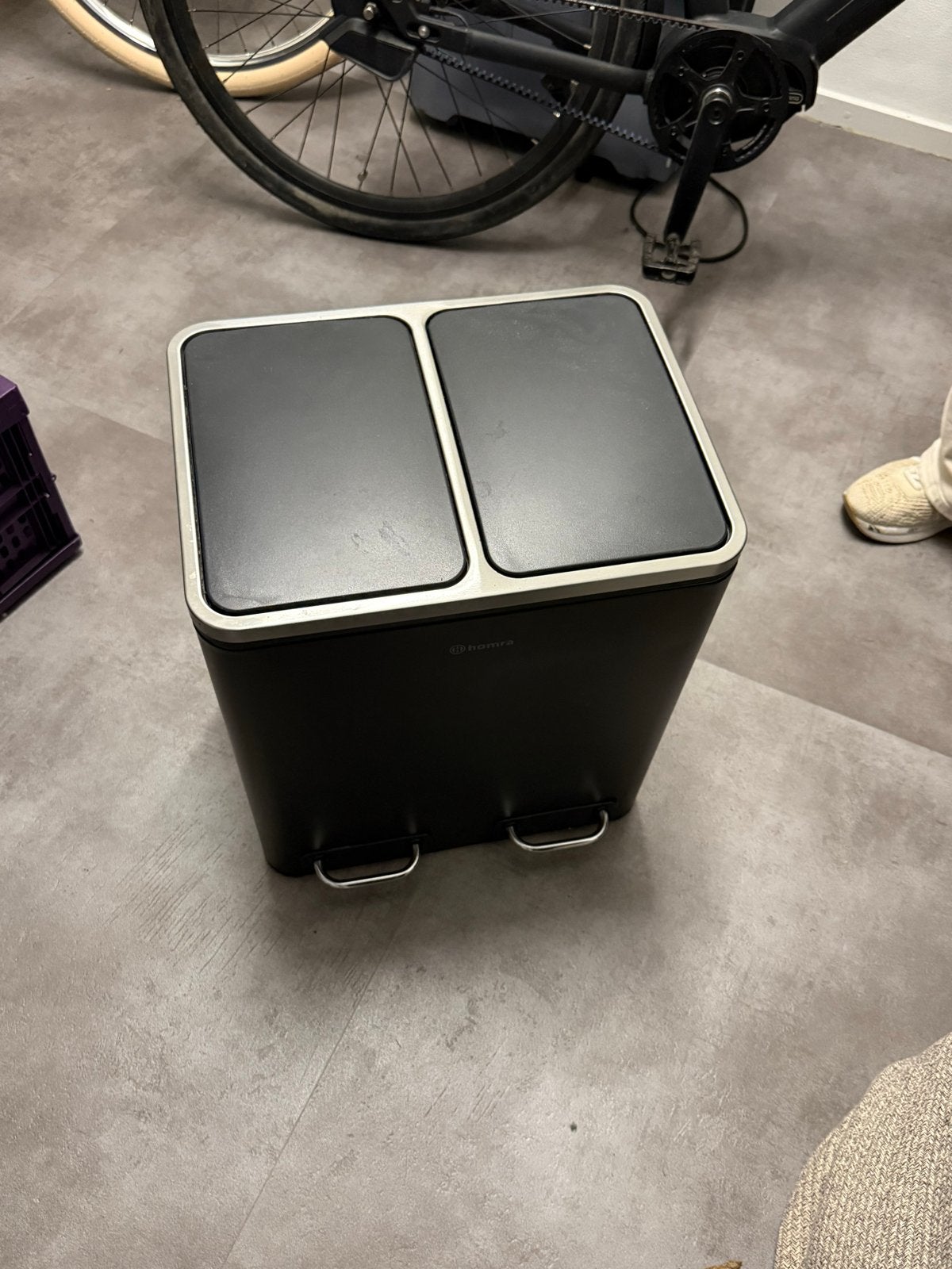 Dubbele pedaalemmer 30 liter - Zwart, Ophalen, Gebruikt, Met pedaal, 20 tot 30 liter