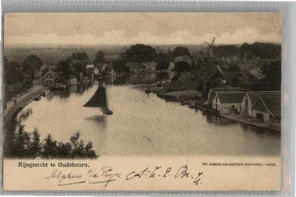 Rijngezicht te Oudshoorn (Molen) uitg Cambier van Nooten, Verzamelen, Ansichtkaarten | Nederland, Verzenden, Voor 1920, Noord-Brabant