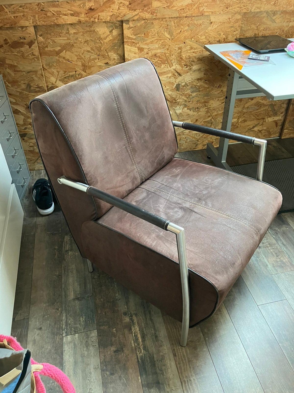 Gratis fauteuil, Gebruikt, Minder dan 75 cm, Leer, Ophalen of Verzenden