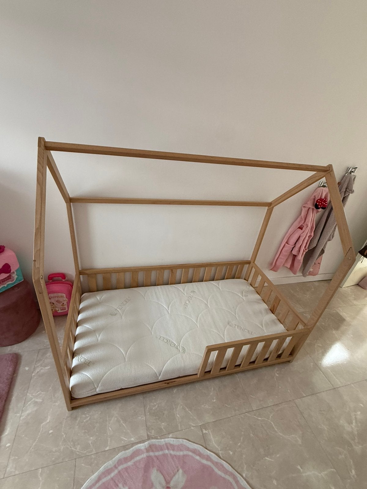 Hemelbed meisje, Ophalen, 85 tot 100 cm, Zo goed als nieuw, Matras