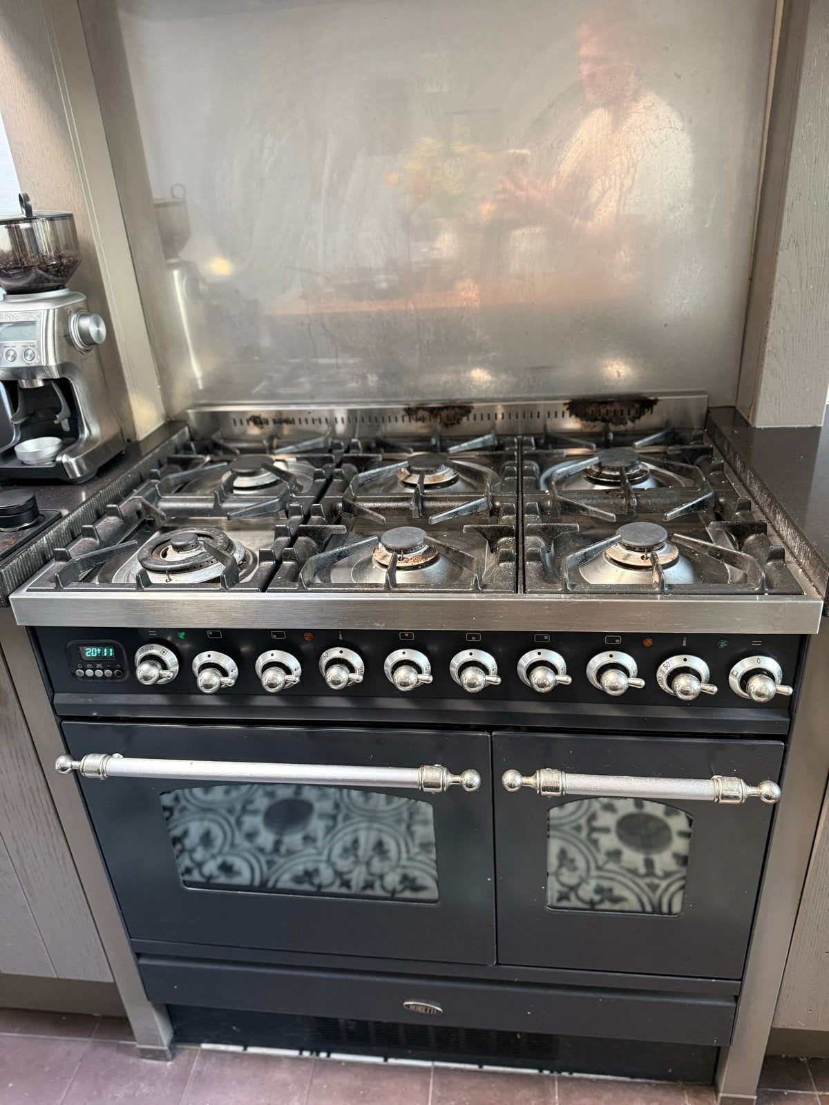 Keuken net Boretti fornuis, dubbele oven, 6 pits., Ophalen, Gebruikt, Graniet of Steen, Hoekkeuken
